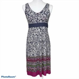 Athleta gray white pink dress soft sleeveless